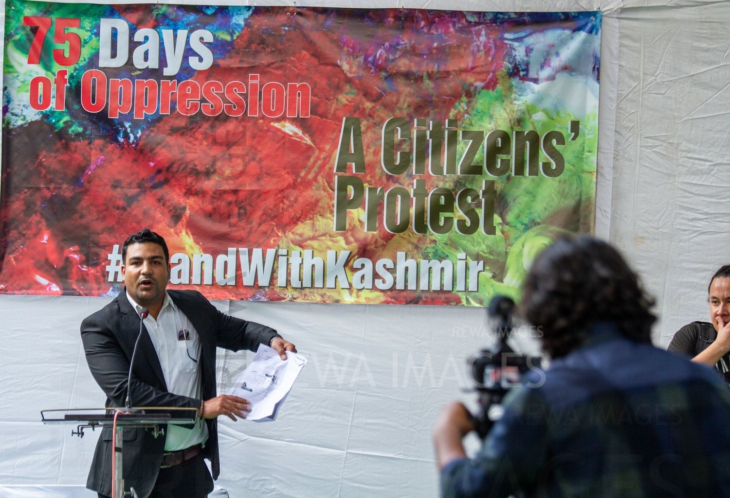 Citizens protest at Jantar Mantar, New Delhi in October 2019 against the “75 days of lockdown in Kashmir” after the amendment to Article 370 and 35A.