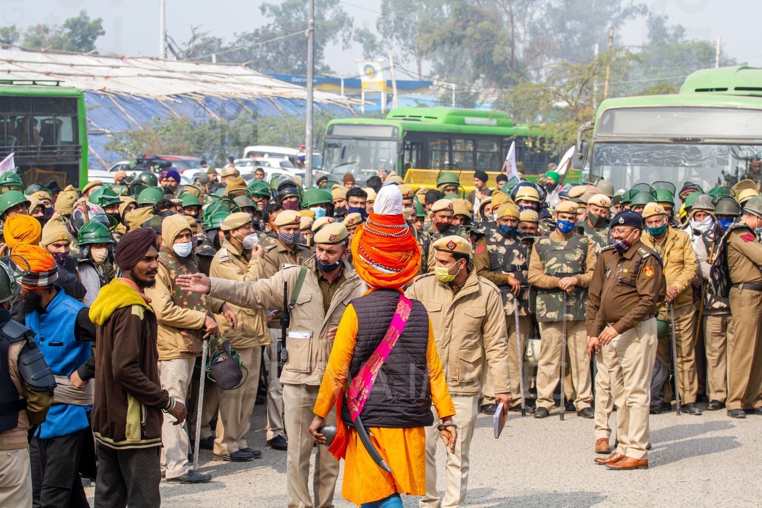 The 2020–2021 Indian farmers' protest against three farm acts passed by the Parliament of India in September 2020.