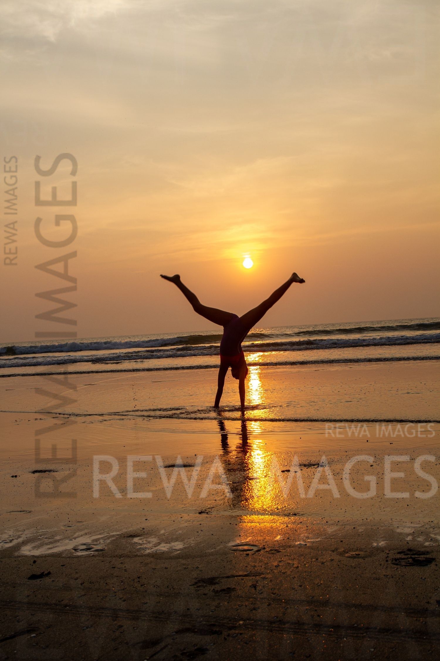 Gymnastics at sunset