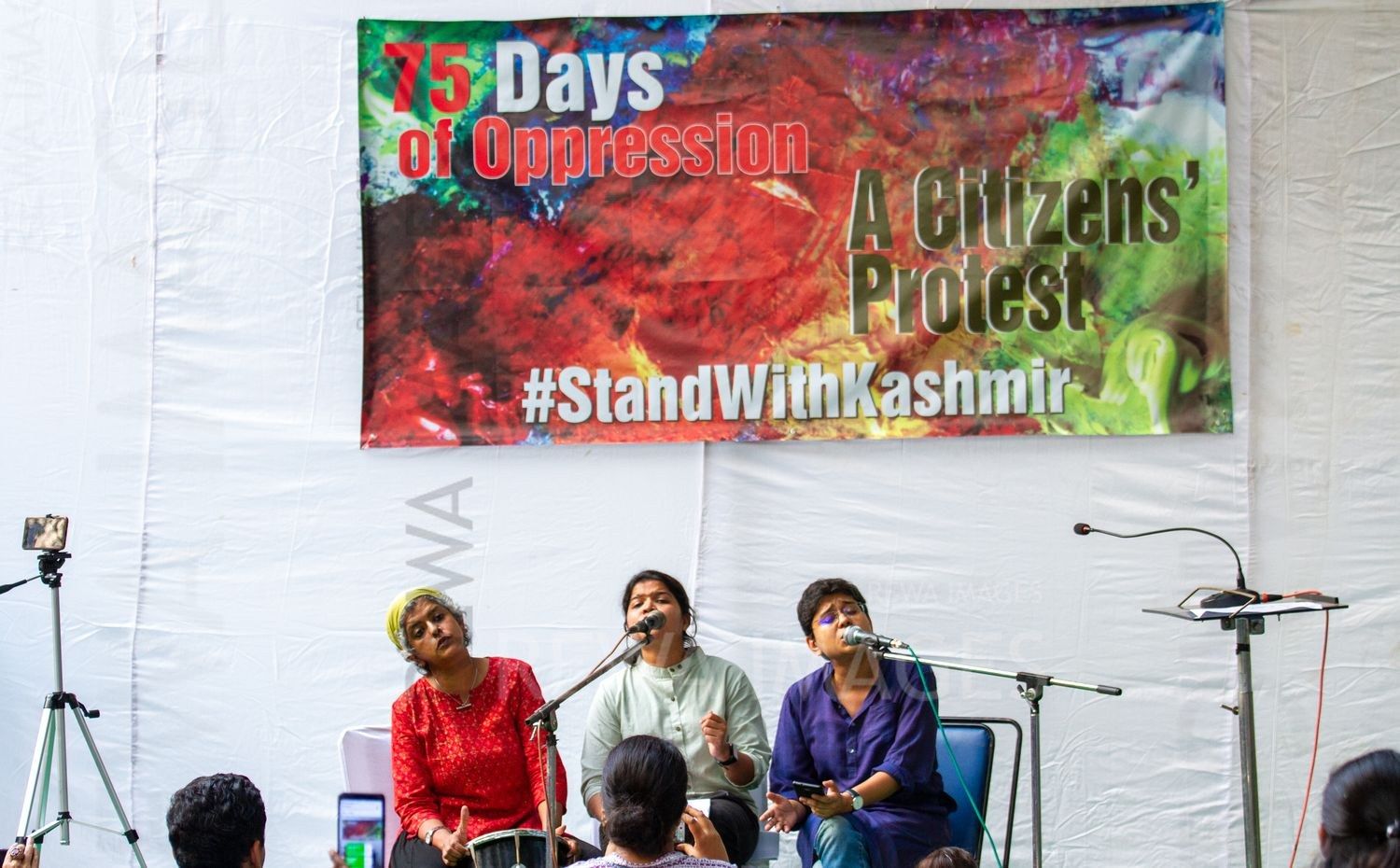 Citizens protest at Jantar Mantar, New Delhi in October 2019 against the “75 days of lockdown in Kashmir” after the amendment to Article 370 and 35A.