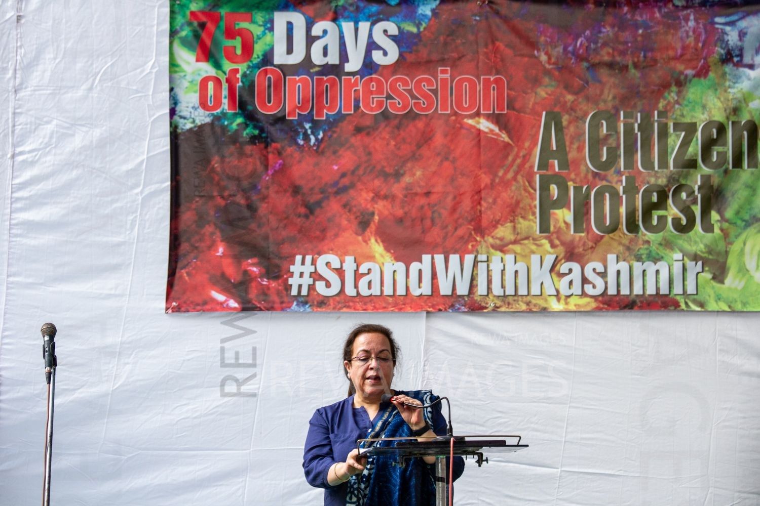 Citizens protest at Jantar Mantar, New Delhi in October 2019 against the “75 days of lockdown in Kashmir” after the amendment to Article 370 and 35A.