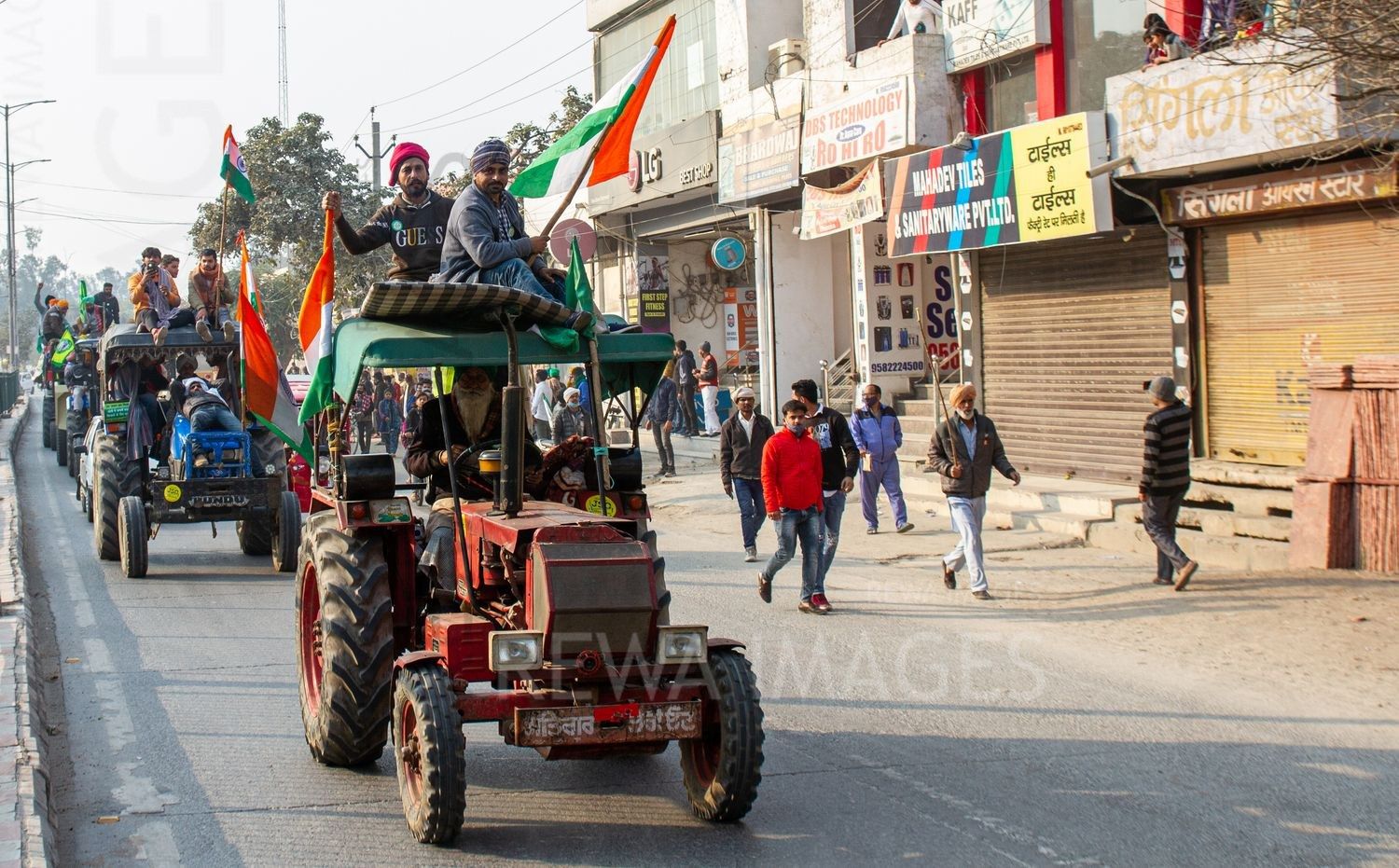 Large tractor rally on the Republic Day, January 26, 2021, as part of a protest against the now-repealed farm laws.