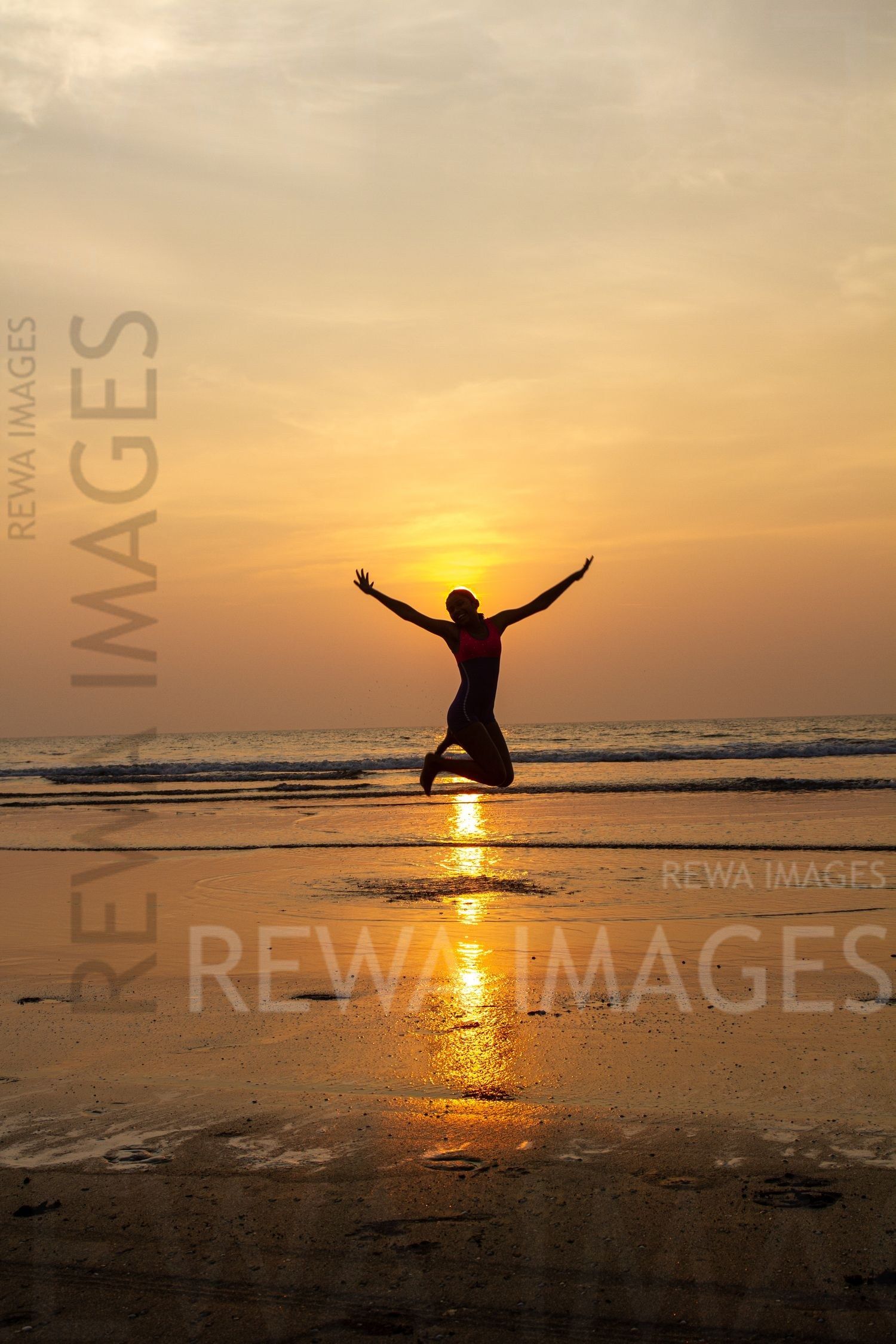 Gymnastics at sunset