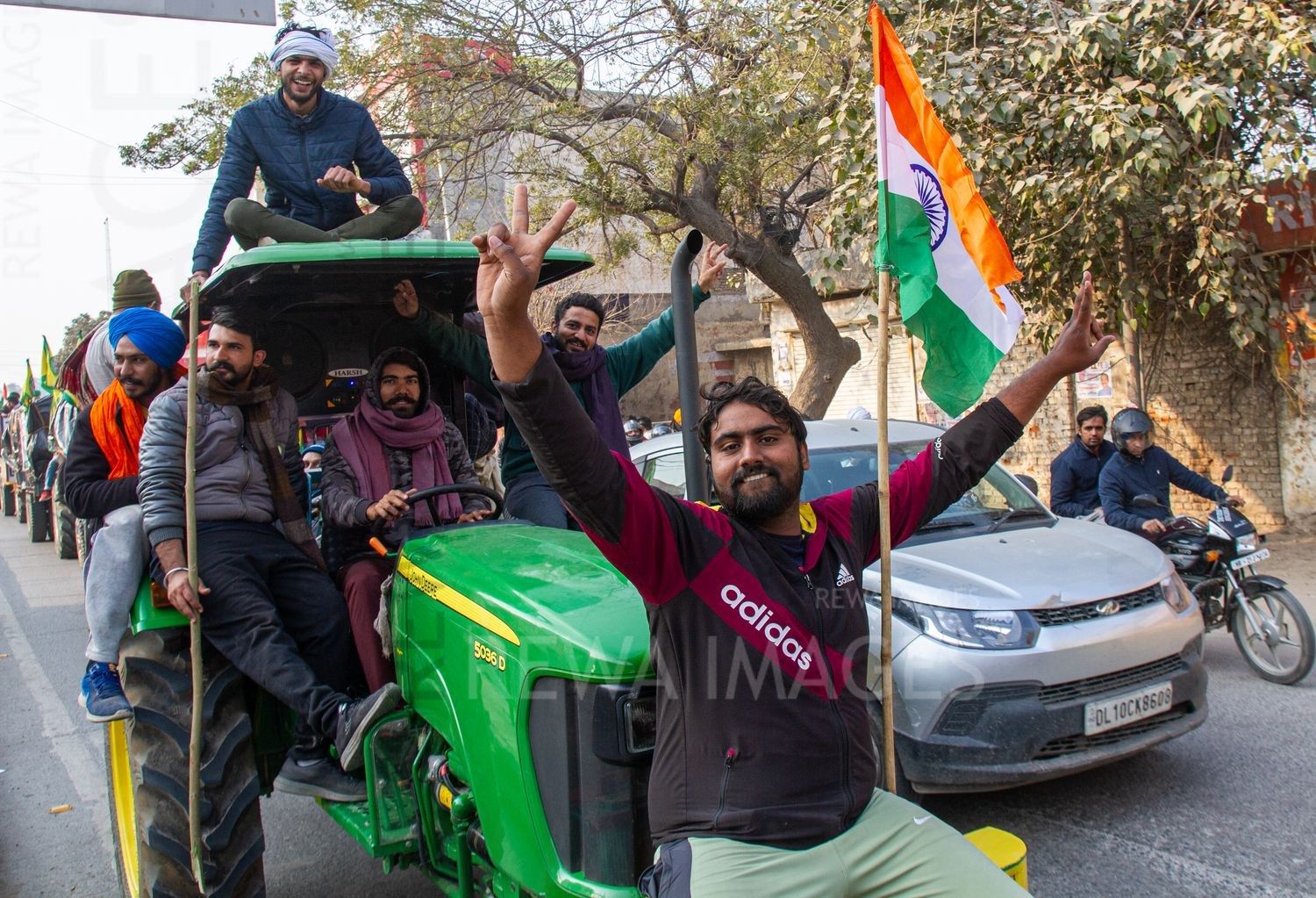 Large tractor rally on the Republic Day, January 26, 2021, as part of a protest against the now-repealed farm laws.
