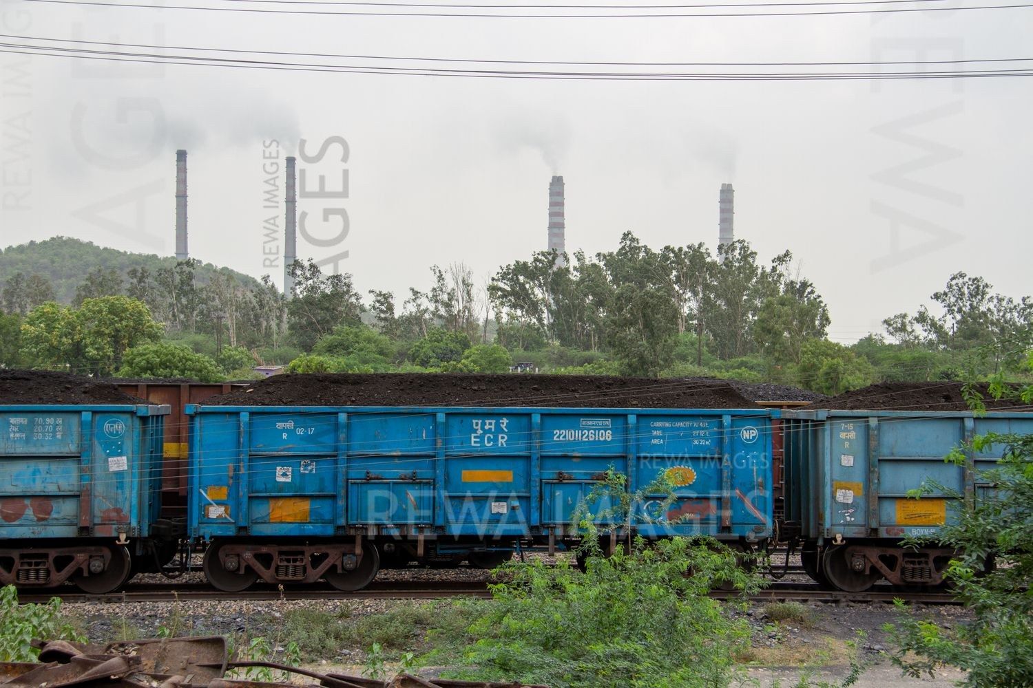 Rail wagons with Coal