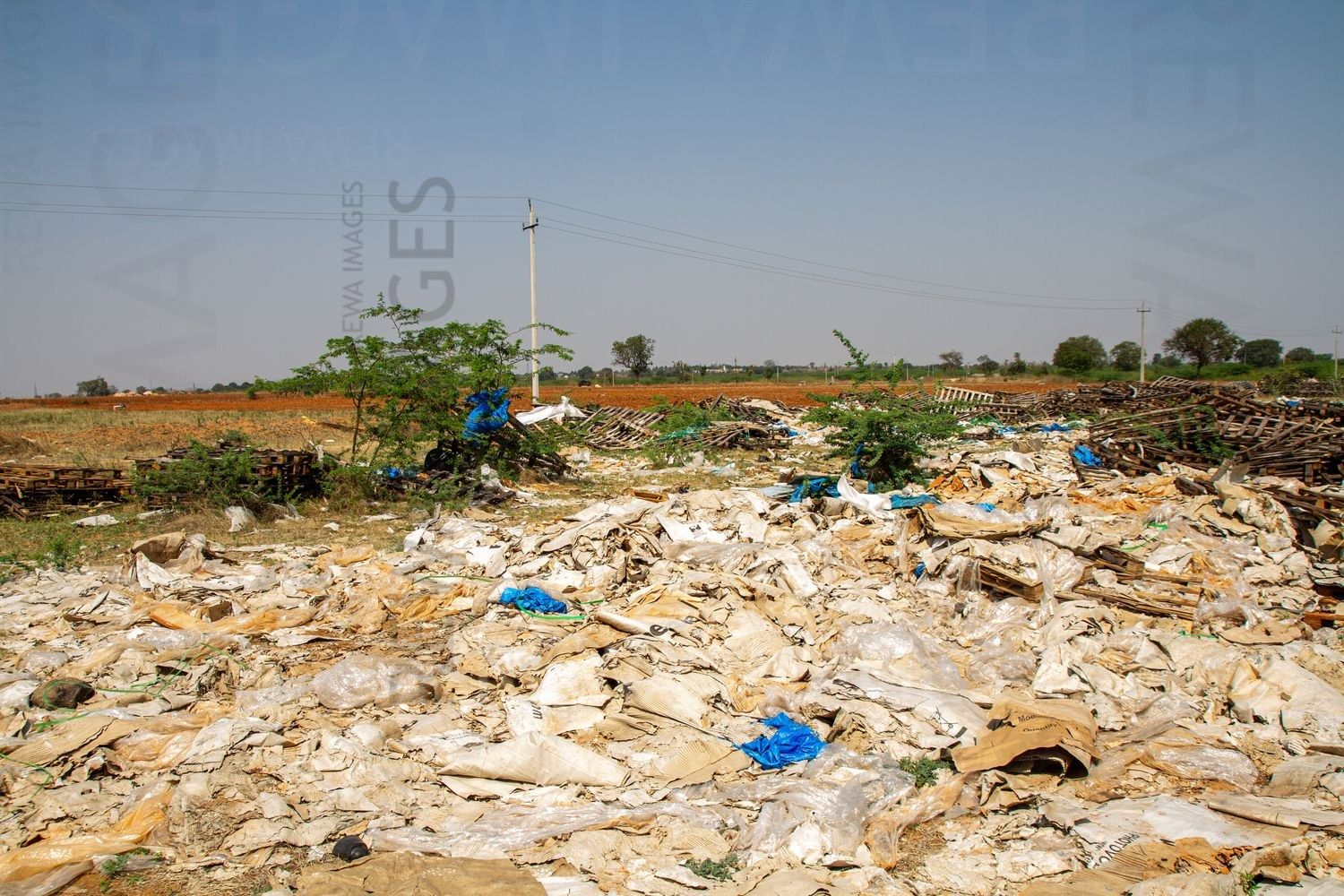 Waste from Solar Panel Packaging in Pavagada