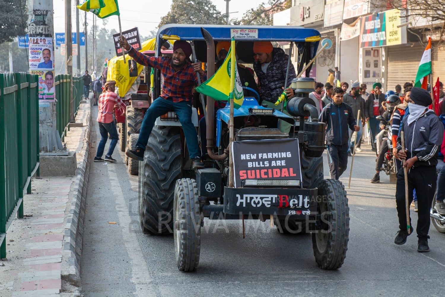 Large tractor rally on the Republic Day, January 26, 2021, as part of a protest against the now-repealed farm laws.