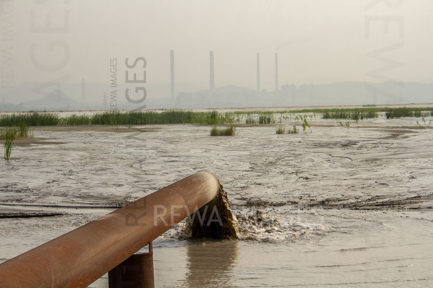 Ash pond in Singrauli