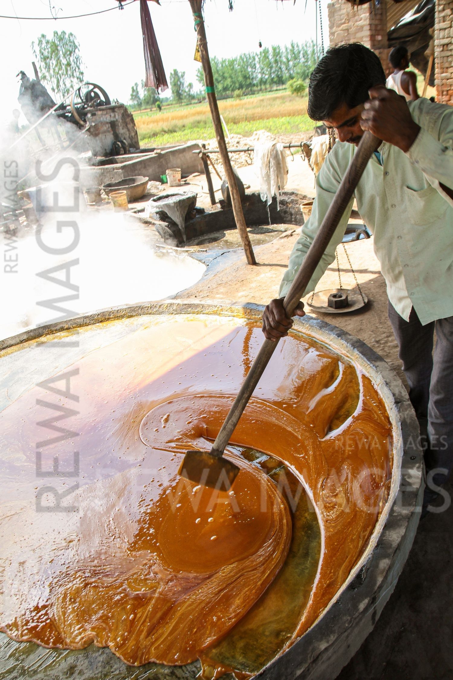 Traditional jaggery preparation