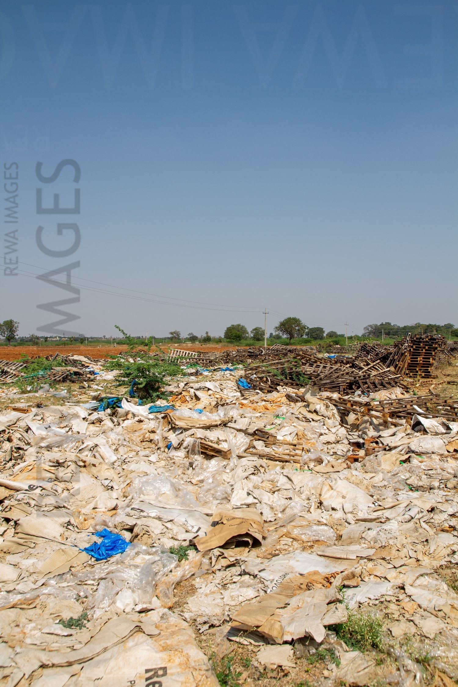 Waste from Solar Panel Packaging in Pavagada