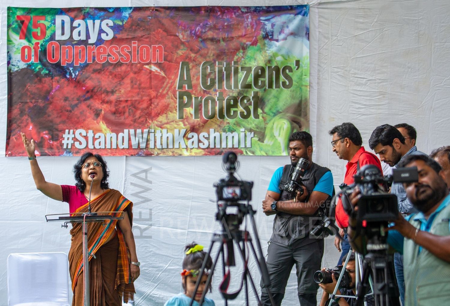 Citizens protest at Jantar Mantar, New Delhi in October 2019 against the “75 days of lockdown in Kashmir” after the amendment to Article 370 and 35A.
