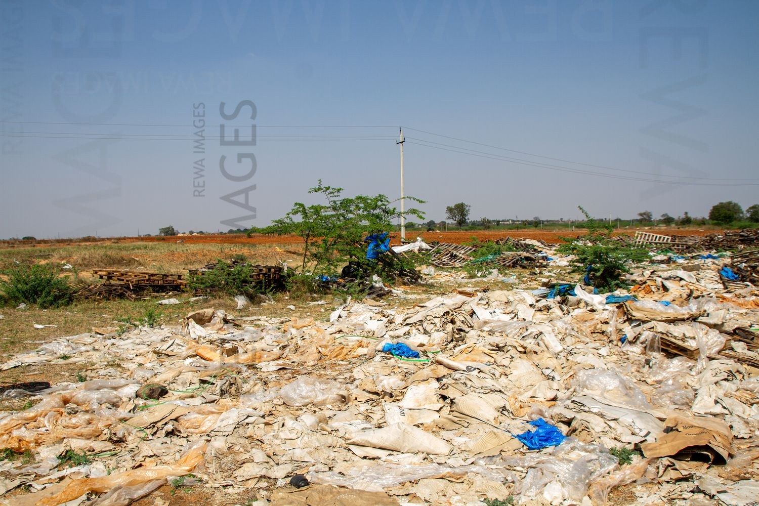 Waste from Solar Panel Packaging in Pavagada