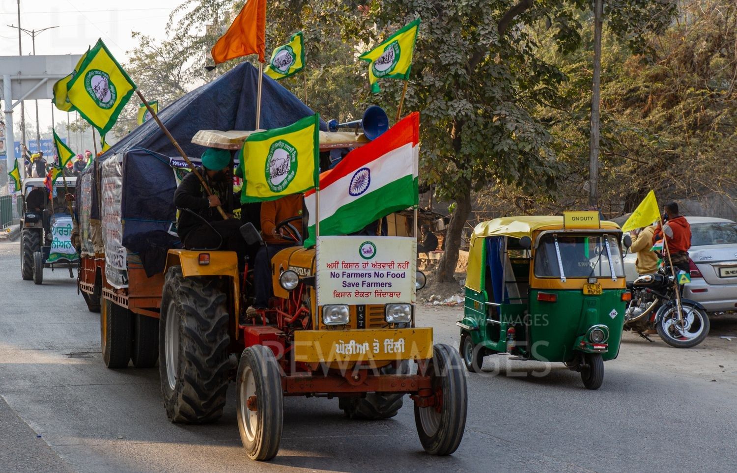 Large tractor rally on the Republic Day, January 26, 2021, as part of a protest against the now-repealed farm laws.