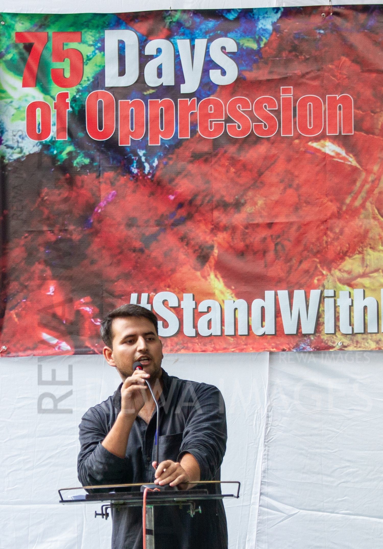 Citizens protest at Jantar Mantar, New Delhi in October 2019 against the “75 days of lockdown in Kashmir” after the amendment to Article 370 and 35A.