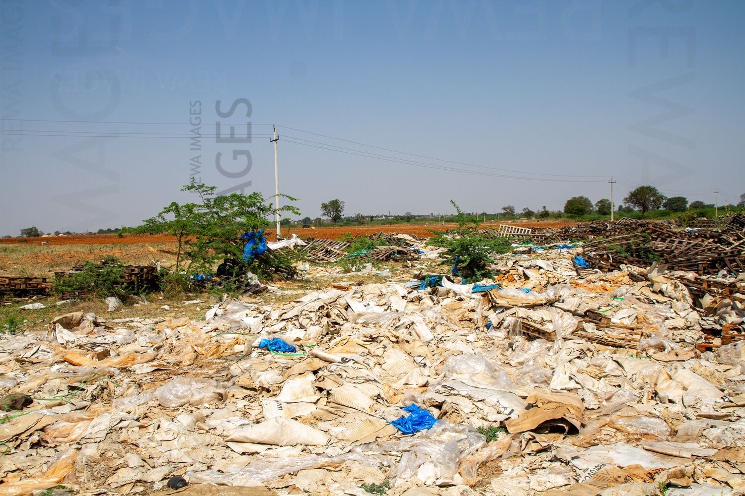 Waste from Solar Panel Packaging in Pavagada