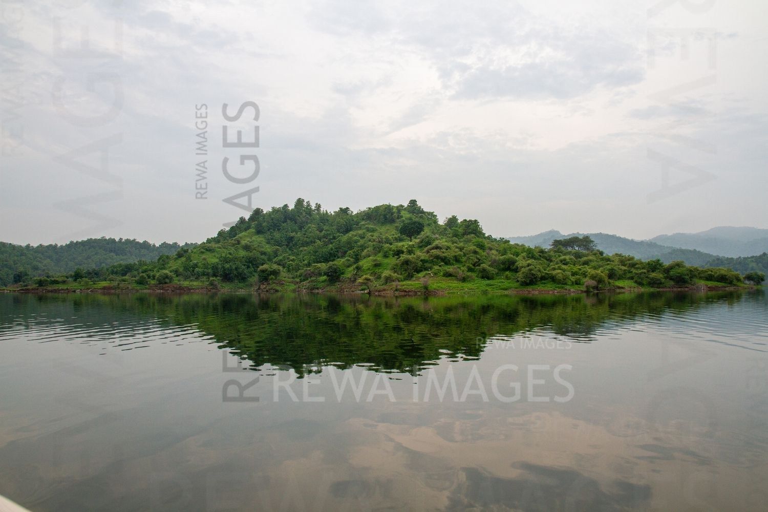 Islands created out of Sardar Sarovar reservoir