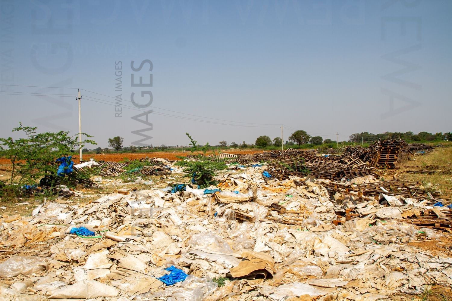 Waste from Solar Panel Packaging in Pavagada