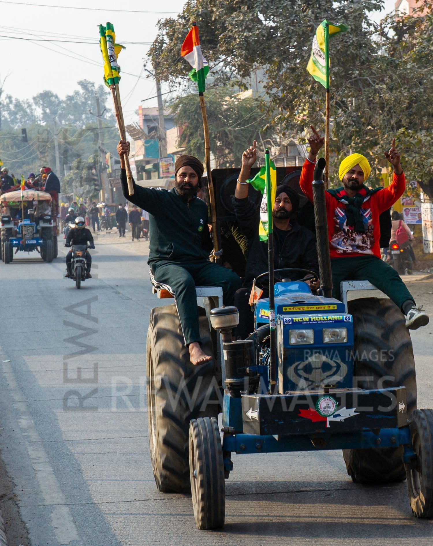 Large tractor rally on the Republic Day, January 26, 2021, as part of a protest against the now-repealed farm laws.