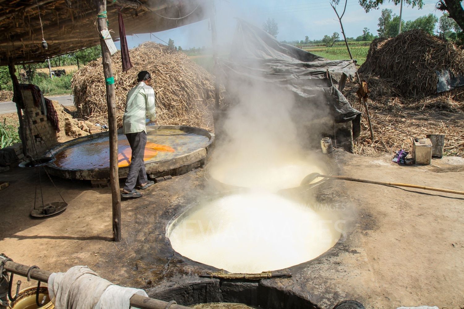 Traditional jaggery preparation