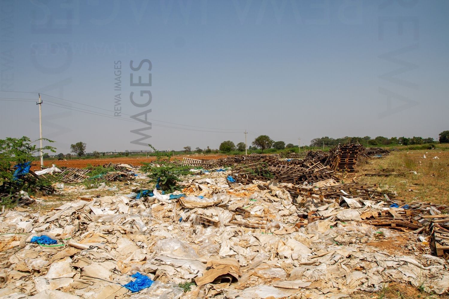 Waste from Solar Panel Packaging in Pavagada